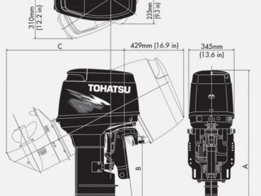 Двухтактный подвесной лодочный мотор TLDI® MD 50