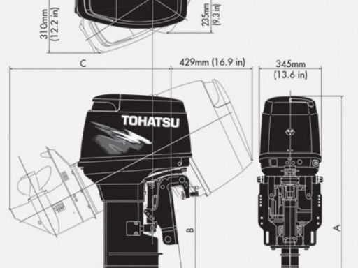 Двухтактный подвесной лодочный мотор TLDI® MD 40